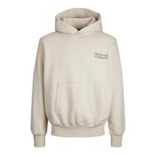 Jack & Jones 12244773 Jorgracia Graphic Sweat Hood LN Kırık Beyaz Erkek Sweatshirt