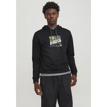 Jack & Jones 12246994 Logan Kapüşonlu Black Erkek Sweatshirt