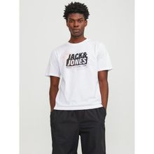 Jack & Jones 12252376 Beyaz Jcomap Logo Erkek T-Shirt