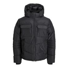 Jack & Jones 12256858 Jjbuıld Puffer Kapüşonlu Siyah Erkek Mont
