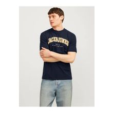 Jack & Jones 12257579 Jjecaleb Varsity Tee Ss O-Neck Noos Navy Blazer Erkek T-shirt
