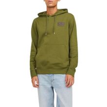 Jack & Jones Jcowaffle Backprint Sweat Hood Yağ Yeşili Erkek Sweatshirt