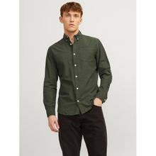 Jack & Jones Jjeoxford Shirt L/S S21 NOOS Forest Night Fit Slim Erkek T-shirt