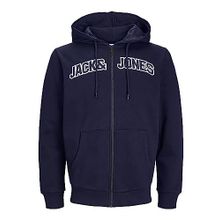 Jack & Jones Jjroux Sweat Zip Hood Lacivert Erkek Sweatshirt