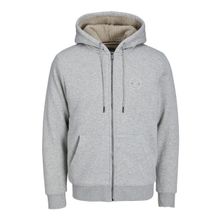 Jack & Jones Jprblushield Teddy Sweat Zip SG SN Açık Gri Erkek Sweatshirt