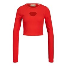 Jack & Jones Jxfillipa LS STR Rib Tee VT JRS Kırmızı Kadın T-shirt
