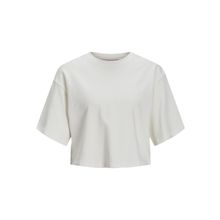 Jack & Jones Jxlinie SS Loose Crop Tee SWT Vanilya Rengi Kadın T-shirt
