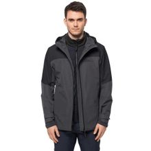 Jack Wolfskin 1115291-6000 Siyah Kapüşonlu Termal Zip Erkek Ceket