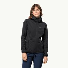 Jack Wolfskin 1307481-6000 Windhain Hoody Siyah Kadın Softshell Ceket