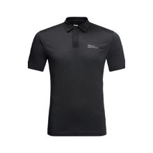 Jack Wolfskin 1808542-6000 Pack Go Siyah Erkek Polo T-shirt