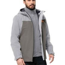 Jack Wolfskin Taubenberg 3In1 Jkt 1115311-6285 Gri Erkek Mont