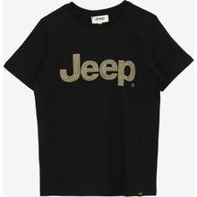 Jeep C4SB-TST4035 Siyah Erkek Çocuk Bisiklet Yaka Oversized Baskılı T-Shirt