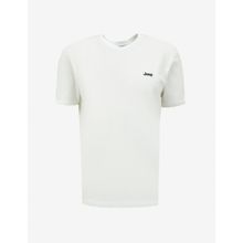 Jeep J4SM-TST7245 Kırık Beyaz Bisiklet Yaka Basic Baskılı Erkek T-shirt