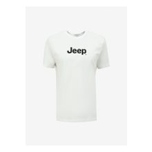 Jeep J4SM-TST7246 Kırık Beyaz Bisiklet Yaka Baskılı Erkek T-Shirt