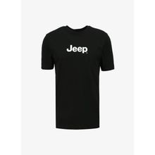 Jeep J4SM-TST7246 Siyah Bisiklet Yaka Baskılı Erkek T-Shirt