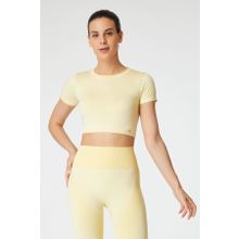 Jerf Captiva Yumuşak Dokulu Esnek Sarı Crop Top
