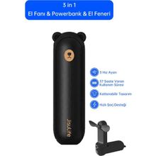 Jisulife Katlanabilir Handheld Fan Life8 Plus USB Vantilatör 4500 mAh Güçlü Hava Akışı Özelliği - Siyah