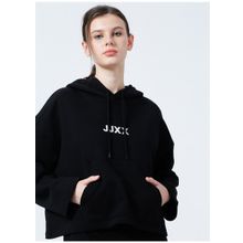 JJXX Jxcarla Ls Kapüşonlu Oversize Düz Siyah Kadın Sweatshirt