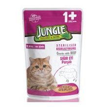 Jungle 100 gr Pouch Sığır Eti Parçalı Kısırlaştırılmış Kedi Konservesi