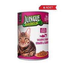 Jungle 6x415 gr Somonlu ve Karidesli Yetişkin Kedi Konservesi