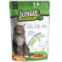 Jungle Pouch Tavuk Eti Parçalı Soslu 100 gr Yetişkin Kedi Konservesi