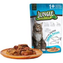 Jungle Somonlu Pouch 24x85 gr Yetişkin Kedi Konservesi