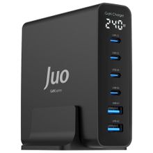 Juo GAN PD 3.1 240W Masaüstü Hızlı Şarj Cihazı 4 Type-C ve 2 USB-A iPhone Macbook Laptop Uyumlu Şarj Aleti