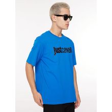 Just Cavalli 75OAHG01 Açık Mavi Bisiklet Yaka Erkek T-Shirt