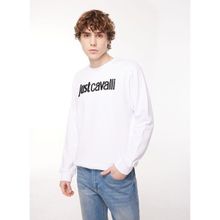 Just Cavalli 75OAIT00 Bisiklet Yaka Beyaz Erkek Sweatshirt