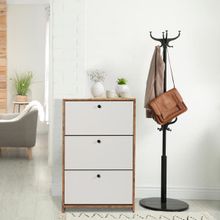 Just Home Atlantik Çam-Beyaz Aspendos Düşer Kapak Ayakkabılık