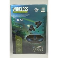 K55 Kablosuz LED Işıklı Oyuncu Bluetooth Kulaklık 5.0 - Siyah