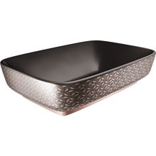Kale Dove 2.0 60x40 cm Mat Siyah Bronz Dekor Dikdörtgen Çanak Lavabo