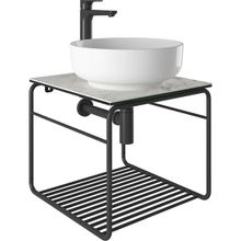 Kale Volo 45 CM Yuvarlak Beyaz Lavabolu Metal Banyo Mobilya Seti