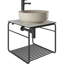Kale Volo 45 CM Yuvarlak Mat Vizon Lavabolu Metal Banyo Mobilya Seti