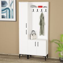 Kalender Dekor Rose-1-3 RS01 Beyaz Portmanto Vestiyer Ayakkabılık