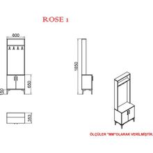 Kalender Dekor Rose-1 Kahverengi Portmanto Vestiyer Ayakkabılık