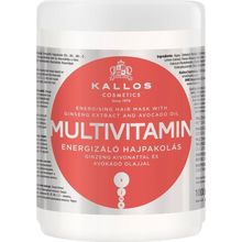 Kallos Cosmetics Multivitamin Energizing Ginseng Özü ve Avakado Yağı Içeren 1000 ml Saç Bakım Maskesi