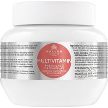 Kallos Cosmetics Multivitamin Energizing Ginseng Özü ve Avakado Yağı Içeren 275 ml Saç Bakım Maskesi
