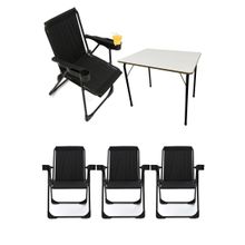 Kamp Sandalyesi 4 Adet Siyah Katlanır Piknik Sandalye