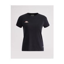 Kappa 331E2IWA01-3 W Kombat Dhola Bisiklet Yaka Regular Fit Düz Siyah Kadın T-Shirt