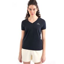 Kappa 361D5Uw005 W Logo Cabou Bisiklet Yaka Regular Fit Düz Siyah Kadın T-Shirt