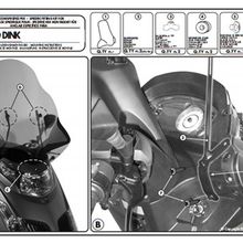 Kappa D292KIT Kymco Dink 50-125-200 06-16 Motosiklet Rüzgar Siperlik Bağlantısı