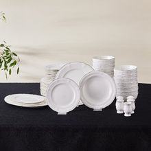 Karaca Bone Collection Tobias Platin 56 Parça 12 Kişilik Yemek Takımı