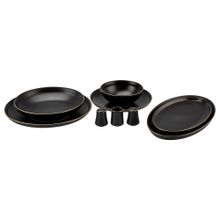 Karaca Elara Matte Black New Bone 12 Kişilik 57 Parça Yemek Takımı
