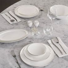 Karaca Fine Bone Meridian 59 Parça 12 Kişilik Platin Yemek Takımı