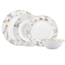 Karaca Forever Bone Marble 24 Parça 6 Kişilik Yemek Takımı
