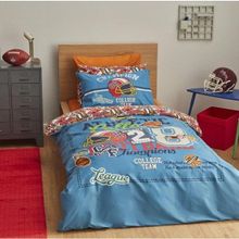 Karaca Home 160 x 200 cm Young College Team Fitted Mavi %100 Pamuk Tek Kişilik Nevresim Takımı