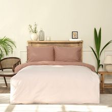 Karaca Home Basic Bej Kahve Çift Taraflı Çift Kişilik 200x220 cm Bej Kahverengi Nevresim Takımı