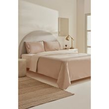 Karaca Home Basis Bej %100 Pamuk Çift Kişilik Nevresim Takımı