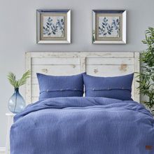 Karaca Home Coline Triko Indigo 200x220 cm Çift Kişilik Yatak Örtüsü Seti